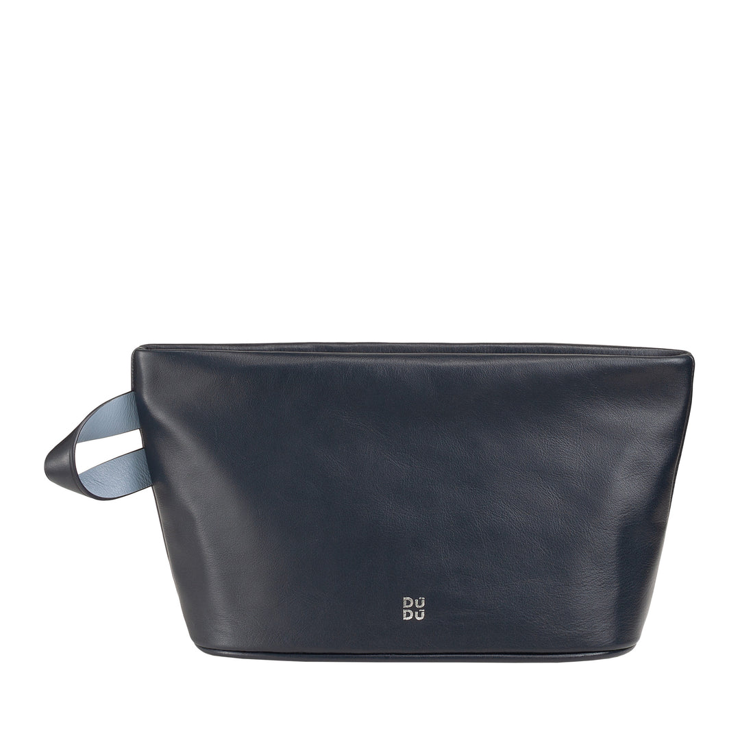 DUDU Beauty Case Donna Uomo in Pelle con Cerniera Zip, Borsa da Toilette Grande Colori Vivaci, Ideale per Viaggi, Palestra, Terme, Interno Idrorepellente