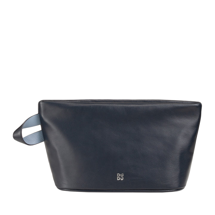 DUDU Beauty Case Donna Uomo in Pelle con Cerniera Zip, Borsa da Toilette Grande Colori Vivaci, Ideale per Viaggi, Palestra, Terme, Interno Idrorepellente