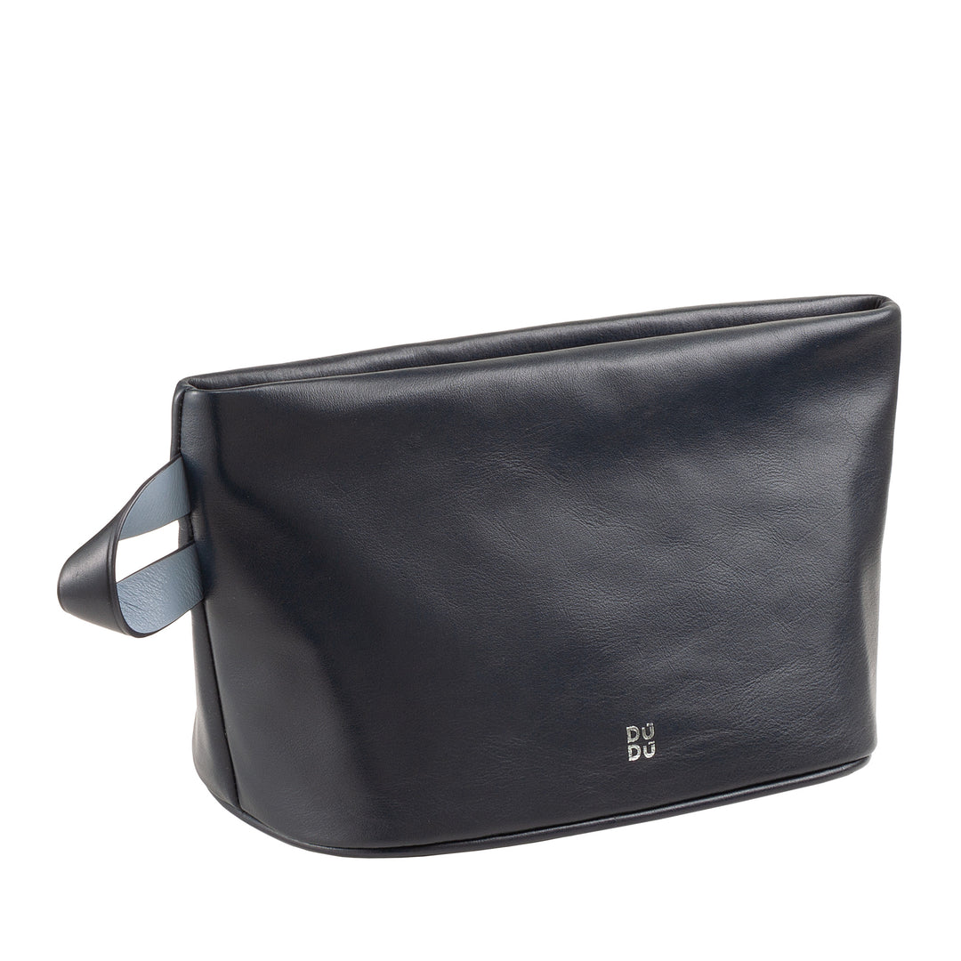 DUDU Beauty Case Donna Uomo in Pelle con Cerniera Zip, Borsa da Toilette Grande Colori Vivaci, Ideale per Viaggi, Palestra, Terme, Interno Idrorepellente