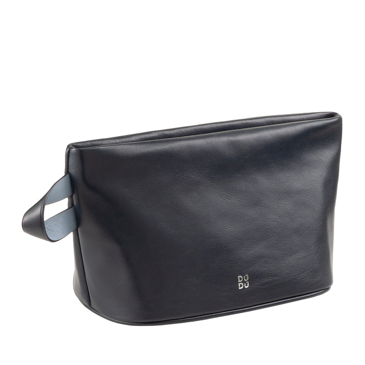 DUDU Beauty Case Donna Uomo in Pelle con Cerniera Zip, Borsa da Toilette Grande Colori Vivaci, Ideale per Viaggi, Palestra, Terme, Interno Idrorepellente