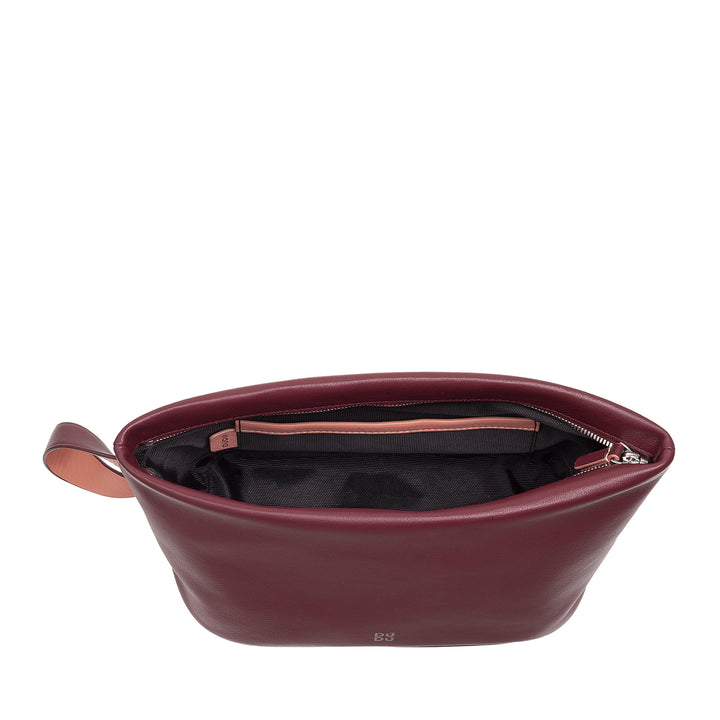 DUDU Beauty Case Donna Uomo in Pelle con Cerniera Zip, Borsa da Toilette Grande Colori Vivaci, Ideale per Viaggi, Palestra, Terme, Interno Idrorepellente