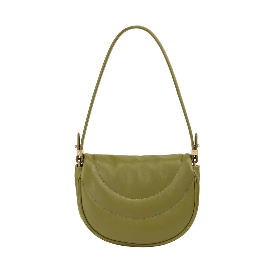 DUDU Borsa a Tracolla Spalla Donna in Pelle Trapuntata, Borsetta Piccola Elegante Imbottita con Patta, Spallina e Tracolla Removibili