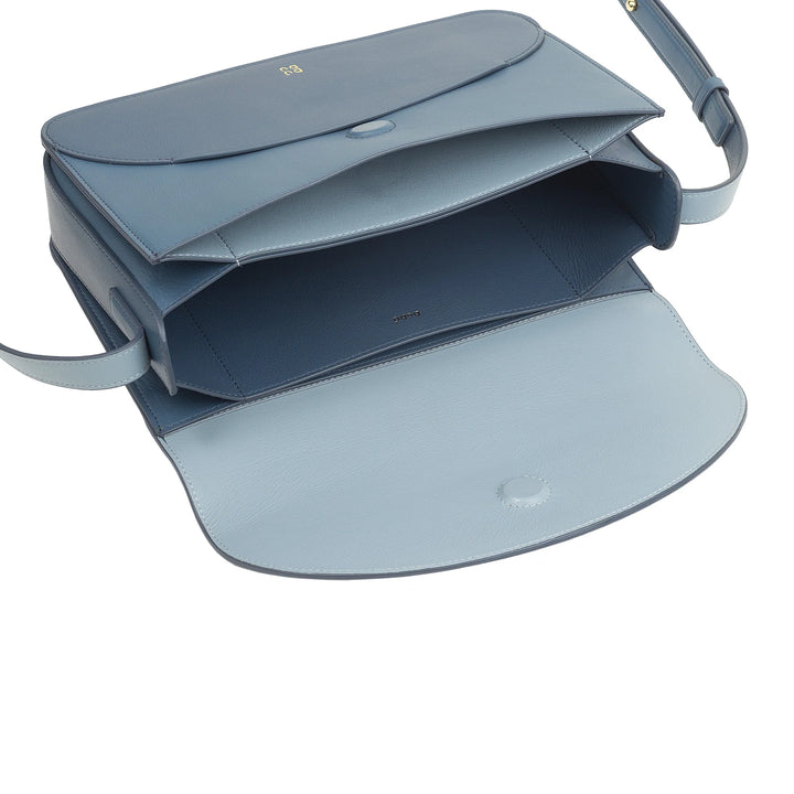 DUDU Große Damen-Umhängetasche aus Leder – Elegante und geräumige Damentasche, Umschlagdesign, mit verstellbarem Schultergurt und Magnetverschlussklappe