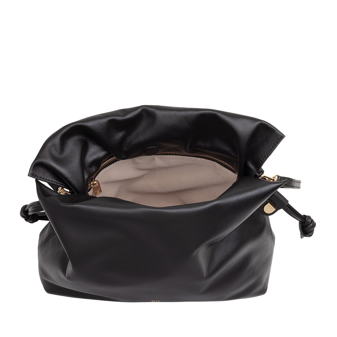 Sac en cuir Dudu pour femmes avec fermeture Coulisse - Sac à bandoulière élégant, compact et pratique pour toute occasion avec ceinture réglable