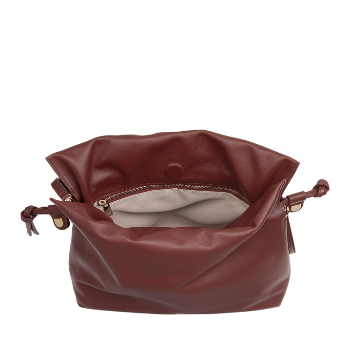 Sac en cuir Dudu pour femmes avec fermeture Coulisse - Sac à bandoulière élégant, compact et pratique pour toute occasion avec ceinture réglable