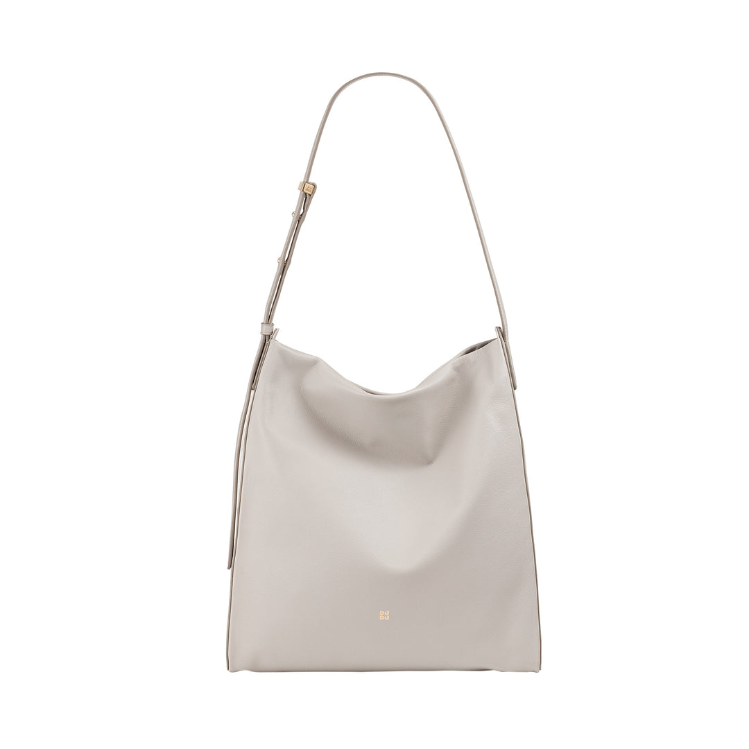 DUDU Borsa Donna a Spalla Trapezoidale in Vera Pelle, Borsa a Trapezio con Tracolla Regolabile – Elegante, Spaziosa per Tempo Libero, Lavoro, Sera