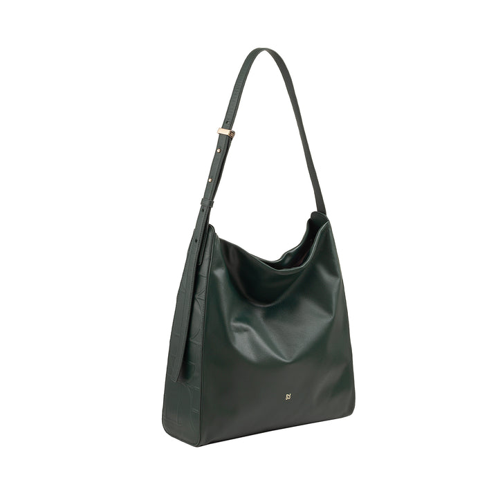 DUDU Borsa Donna a Spalla Trapezoidale in Vera Pelle, Borsa a Trapezio con Tracolla Regolabile – Elegante, Spaziosa per Tempo Libero, Lavoro, Sera