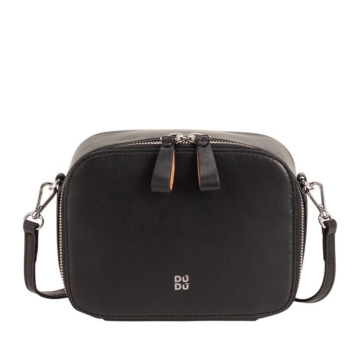 DUDU Borsa a Tracolla Donna Piccola in Pelle, Camera Bag con Doppia Tracolla, Chiusura a Cerniera, Borsa Design Compatto Elegante