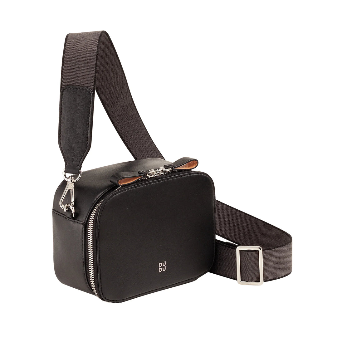 DUDU Borsa a Tracolla Donna Piccola in Pelle, Camera Bag con Doppia Tracolla, Chiusura a Cerniera, Borsa Design Compatto Elegante