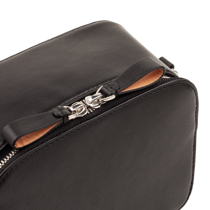 DUDU Borsa a Tracolla Donna Piccola in Pelle, Camera Bag con Doppia Tracolla, Chiusura a Cerniera, Borsa Design Compatto Elegante