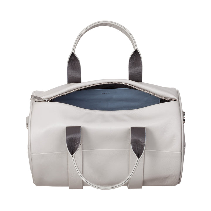 Sac pour femmes Dudu avec véritable cylindre en cuir, sac souple cylindrique, sac de baril avec bandoulière et deux poignées, design élégant coloré