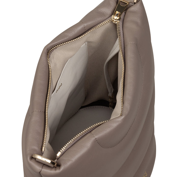 Sac à bandoulière Dudu pour femmes et bandoulière rembourré en cuir Nappa, grand sac avec charnière et double bandoulière, design élégant