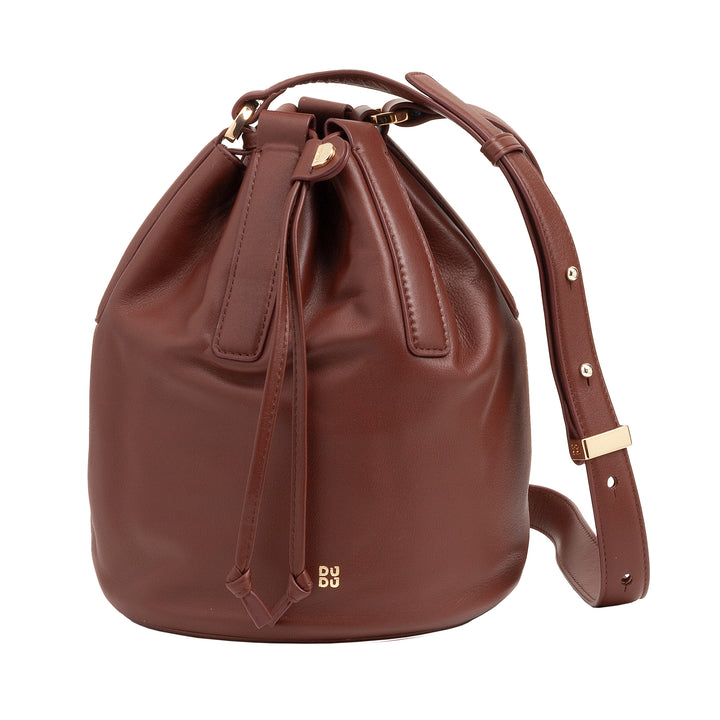 DUDU -Tasche mit großem Leder -Fraueneimer mit verstellbarem Schultergurt und Coulisse -Verschluss - Elegante, geräumige und praktische Tasche für den täglichen Gebrauch und besondere Anlässe