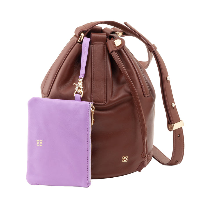 DUDU Borsa a Secchiello Donna in Pelle Grande con Tracolla Regolabile e Chiusura a Coulisse – Borsa Elegante, Spaziosa e Pratica per Uso Quotidiano e Occasioni Speciali