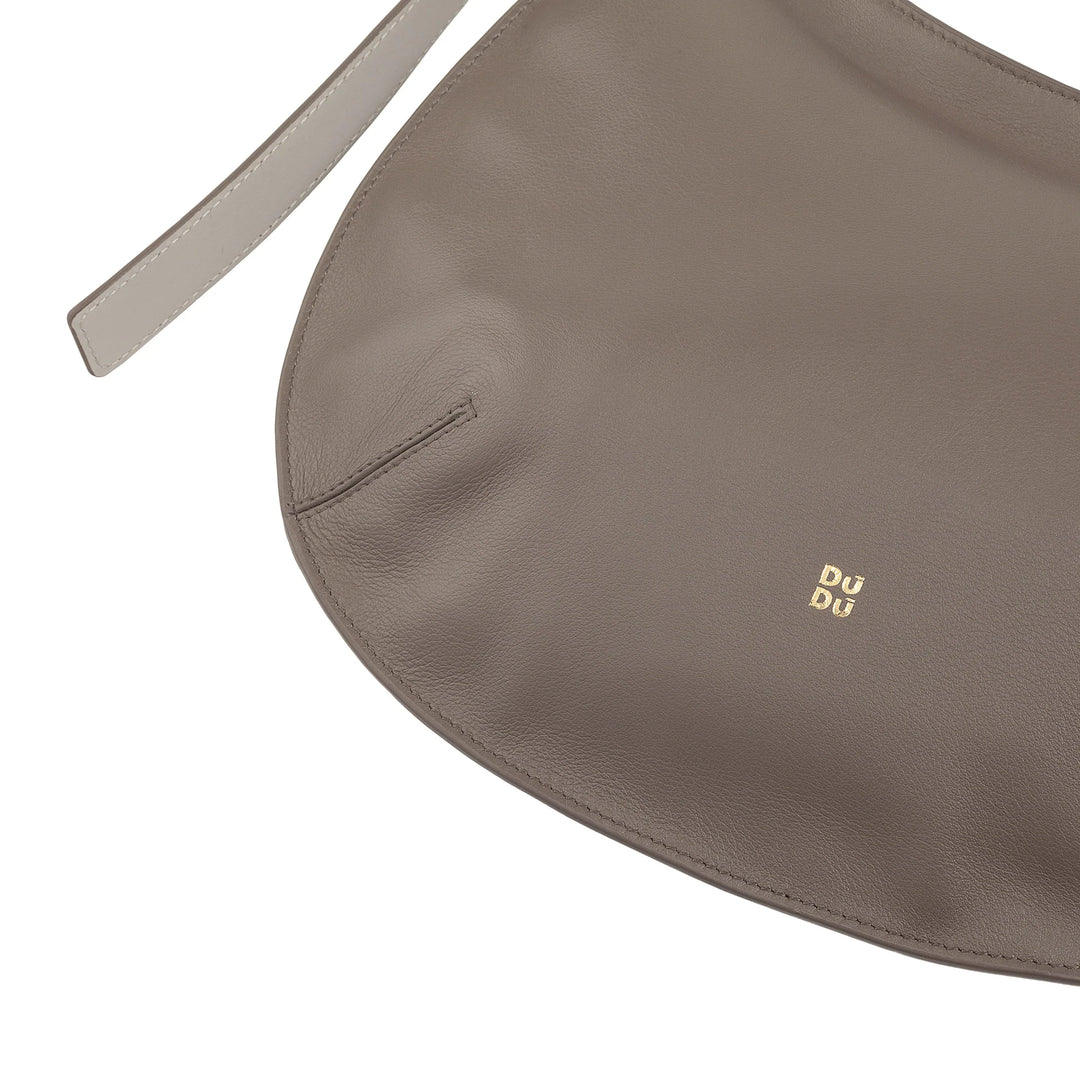 DUDU Sac à bandoulière souple pour femme de taille moyenne en cuir véritable, sac Hobo avec bandoulière réglable, sac à bandoulière avec fermeture éclair