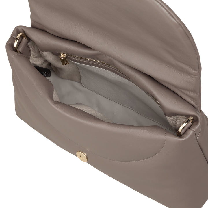 Sac pour femmes Dudu en cuir souple, sac à bandoulière rembourré, sac à main matelassé avec bandoulière détachable et rabat