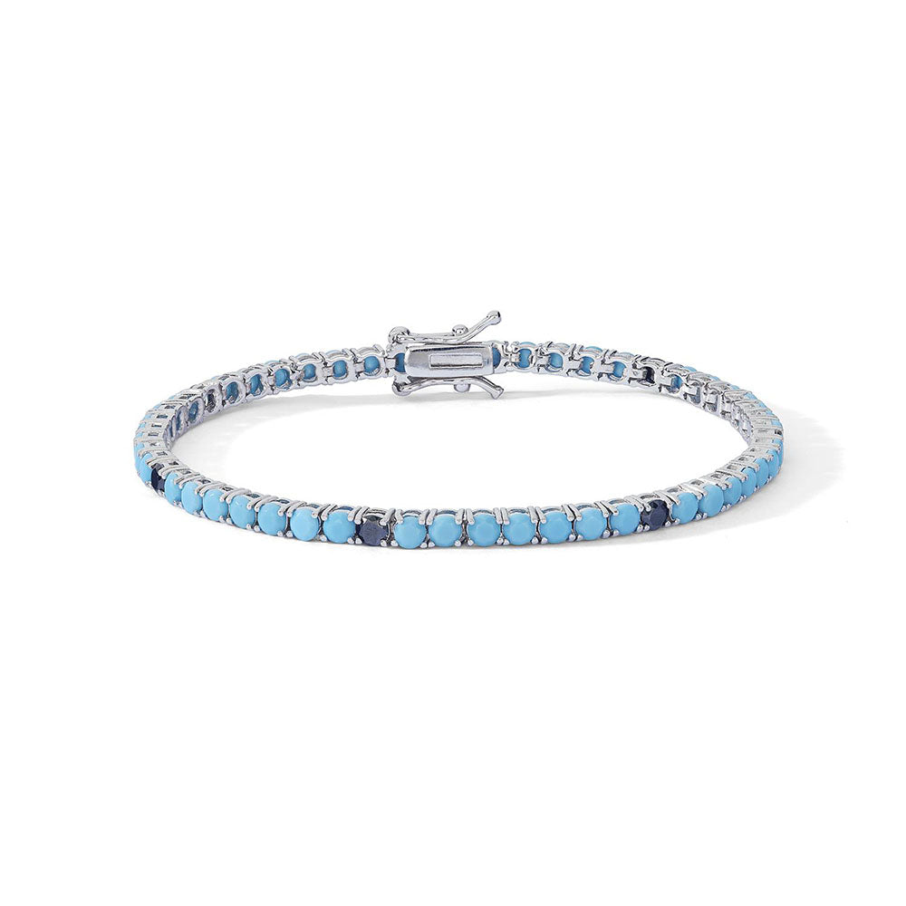 Bracelet de tennis en argent Comee 925 UBR 1251 M18 Turquoise Zirconi turquoise