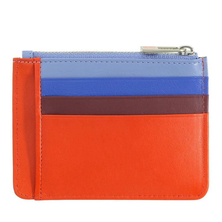 DUDU sachet Credit cards in real colorful leather wallet with zip