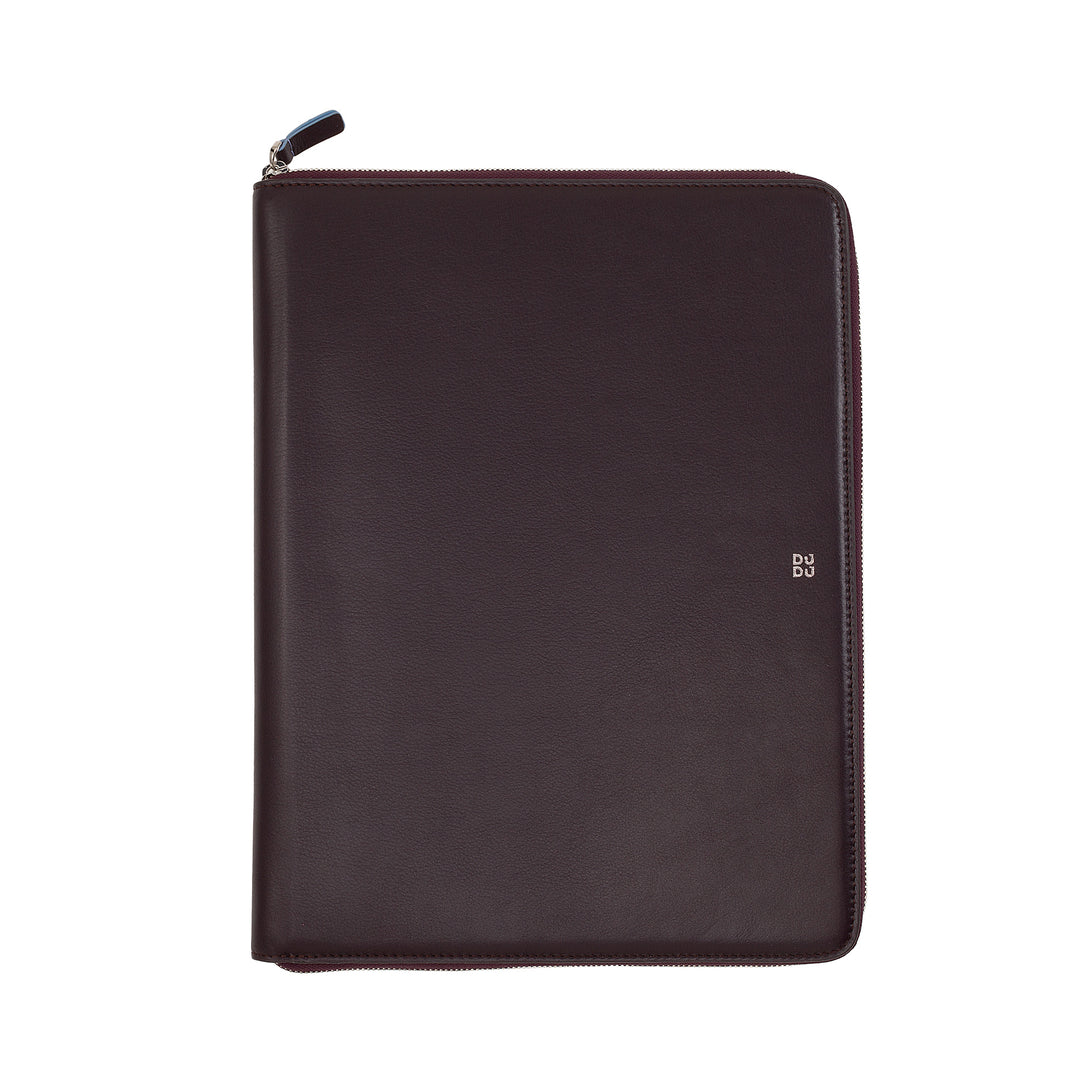 Dudu câble câble A4 en cuir en support de cuir étiquette de tablette iPad multicolore Tapet avec zip