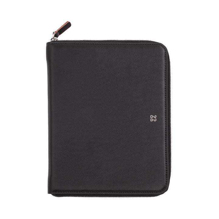 DUDU A5-Dokumentenmappe aus echtem Leder für Damen und Herren, iPad Mini-Tablet-Halter, Klemmbrett, Organizer für A5-Notizbücher