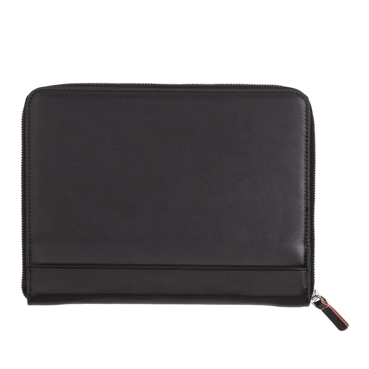 DUDU A5-Dokumentenmappe aus echtem Leder für Damen und Herren, iPad Mini-Tablet-Halter, Klemmbrett, Organizer für A5-Notizbücher