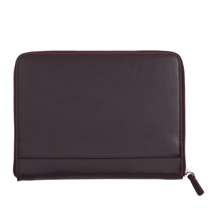 DUDU Cartella Portadocumenti A5 in Vera Pelle da Uomo Donna, Porta Tablet iPad Mini, Portablocchi, Organizer per Blocco Note Quaderno A5