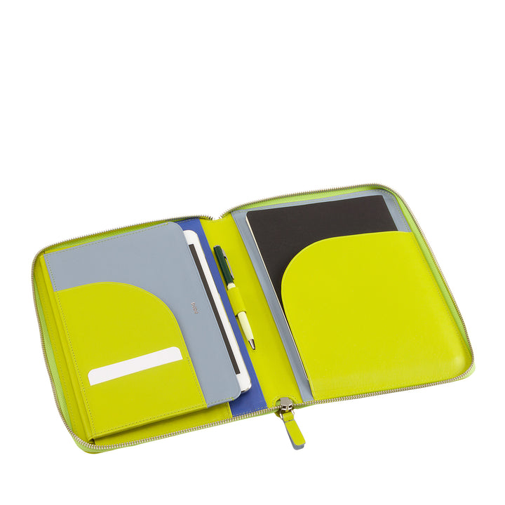 DUDU A5-Dokumentenmappe aus echtem Leder für Damen und Herren, iPad Mini-Tablet-Halter, Klemmbrett, Organizer für A5-Notizbücher