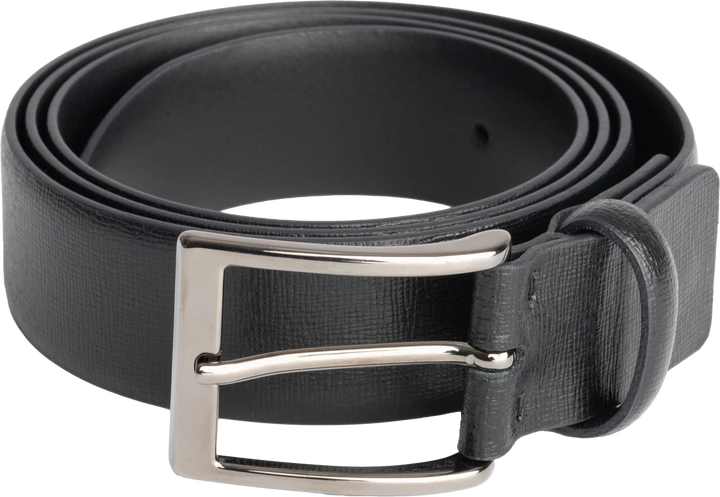 Gerba Cintura in pelle saffiano nero lunghezza 100cm CG001B100