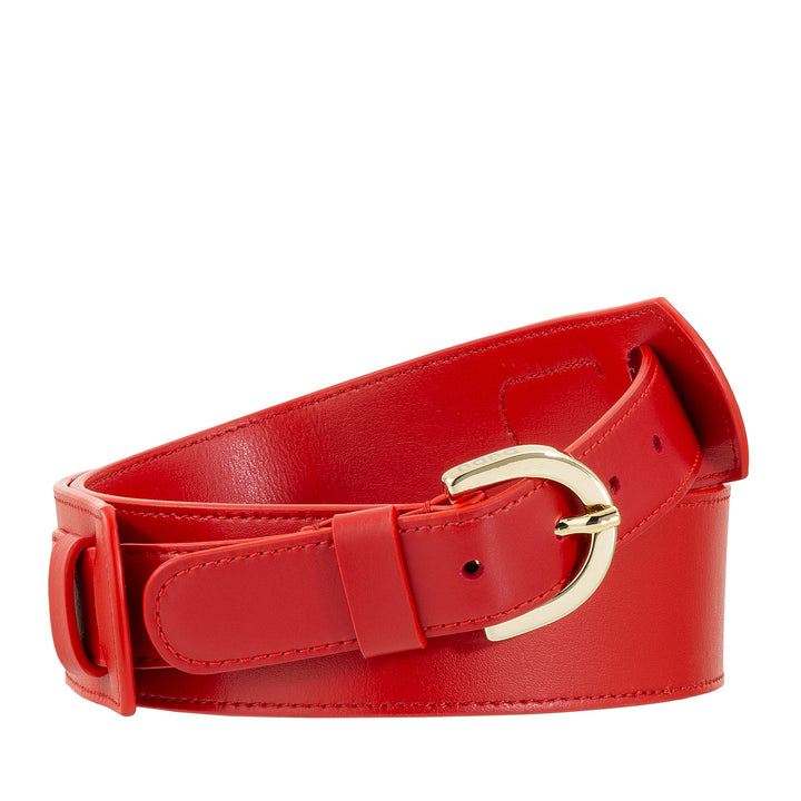 Dudu Cuir Belt Women Made en Italie, H 40 mm, avec boucle en métal, largeur de 4 cm, ceinture élégante par robe, pantalon