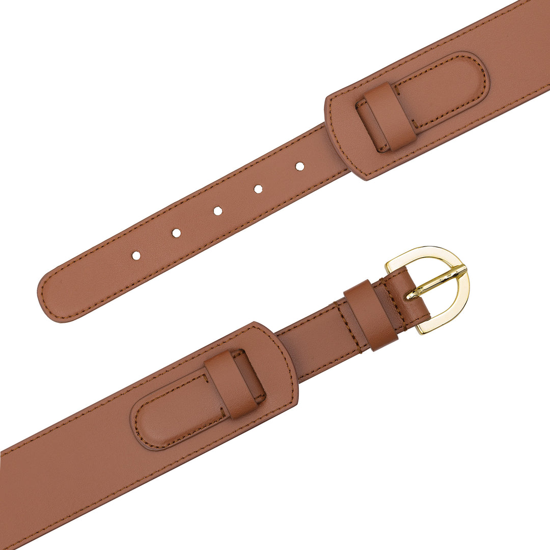 Dudu leather belt women made in Italy, h 40mm, with metal buckle, 4cm width, elegant belt per dress, trousers