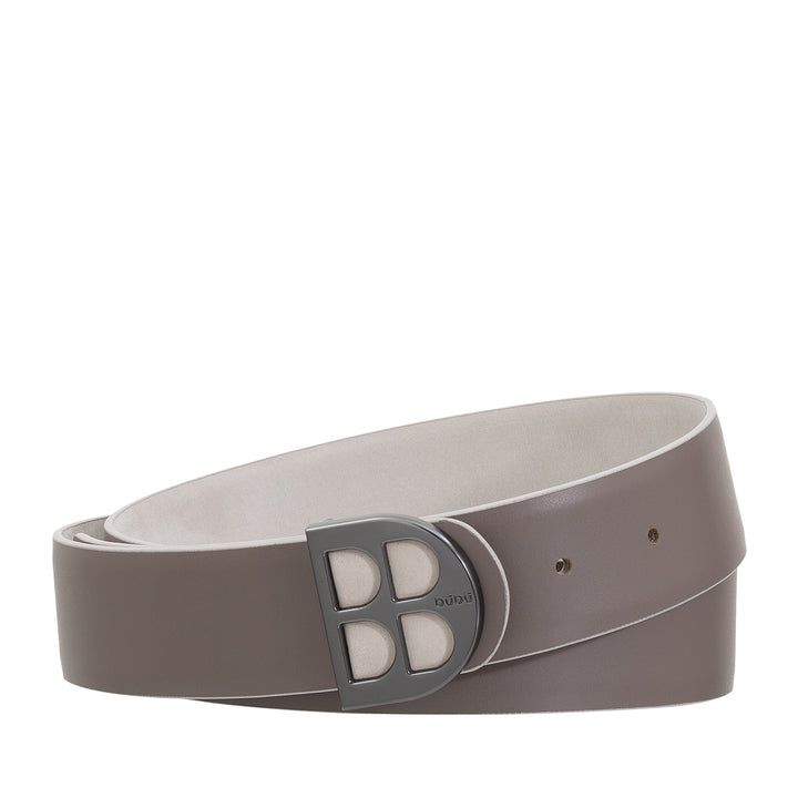 Ceinture dudi pour homme réversible en cuir lisse et nobuk à deux tons, fabriqué en Italie, face double, avec boucle personnalisée