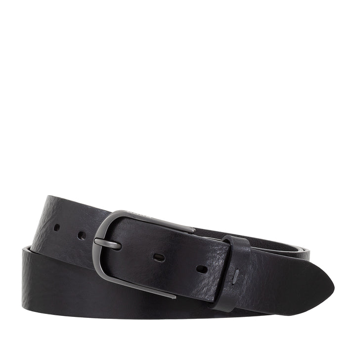 DUDU Ceinture pour Homme en Cuir Végétal, Fabriquée en Italie, H 35mm, Ceinture Souple et Durable de Haute Qualité