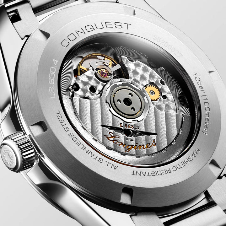 Longines orologio Conquest 2023 41mm verde acciaio automatico L3.830.4.02.6