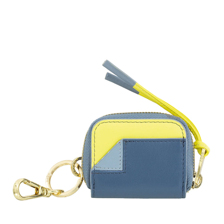 DUDU Étui AirPods en cuir avec porte-clés – Mini pochette zippée pour écouteurs sans fil, porte-clés, housse en cuir élégante pour femme