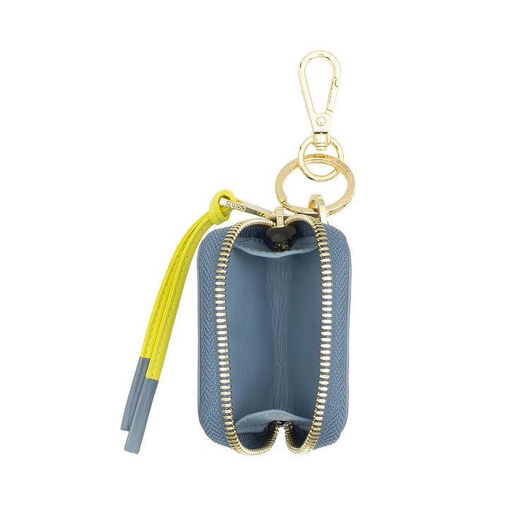 DUDU Étui AirPods en cuir avec porte-clés – Mini pochette zippée pour écouteurs sans fil, porte-clés, housse en cuir élégante pour femme