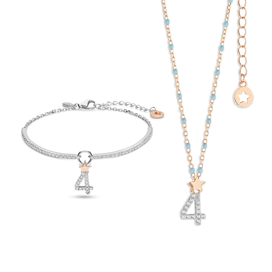 Comete Necklace and bracelet in Silver number 4 KIT202206
