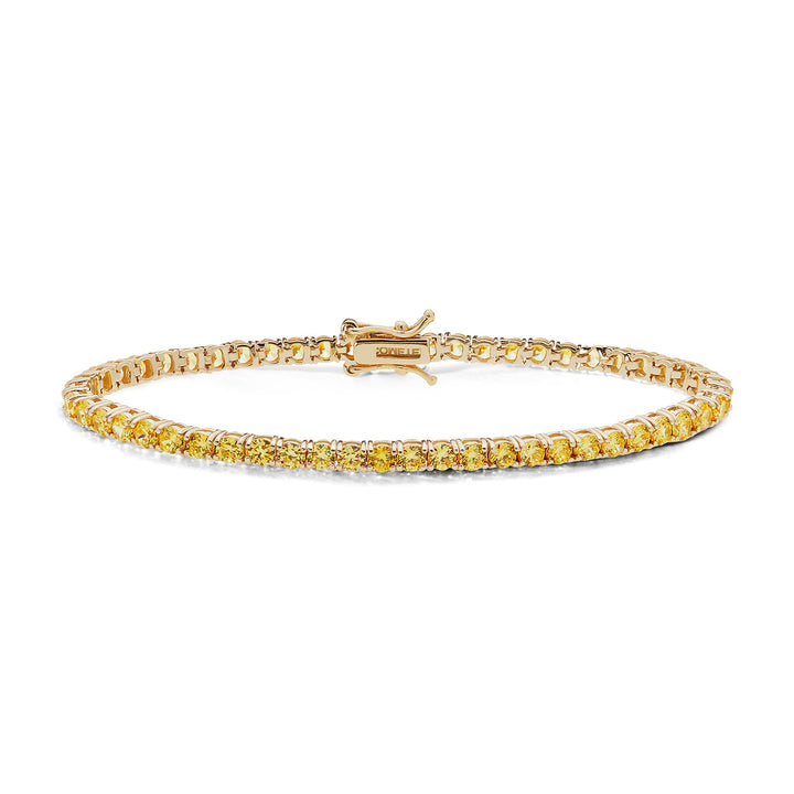 Comètes Tennis en argent jaune et zircons champagne BRA237M16