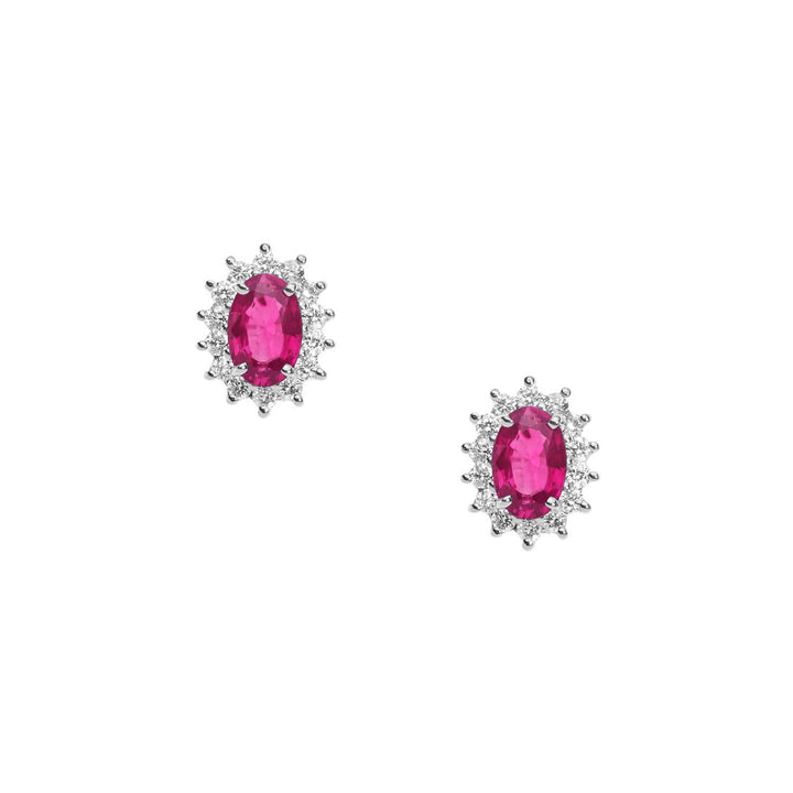 Comete Oval Gold, Diamond and Ruby Earrings ORB1023