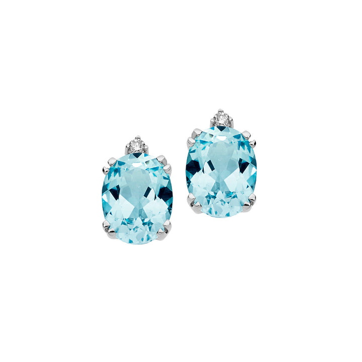 Comete-Ohrringe aus Gold und ovalen blauen Topasen ORB767