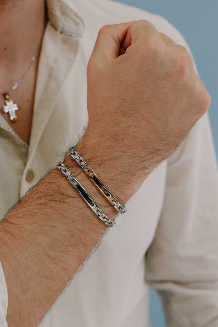 Comete Bracciale in Acciaio, Pvd con zirconi UBR1032