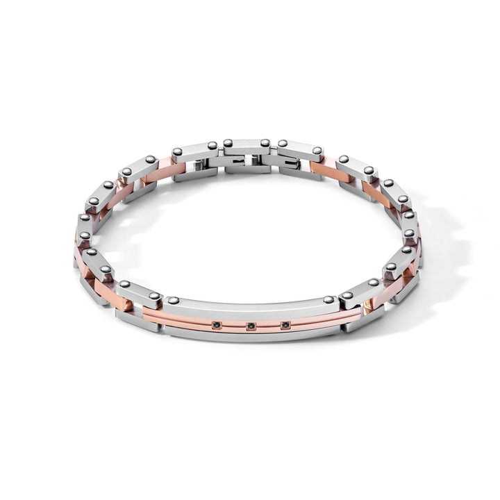 Bracelet Comete en Acier PVD rose et Zircons UBR1038
