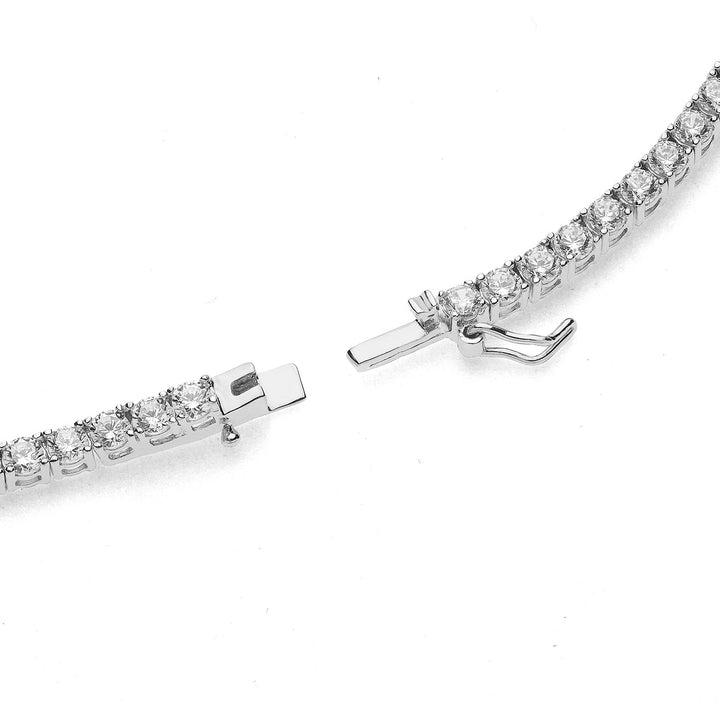 Comete Girocollo Tennis in Argento e zirconi bianchi GLA247M38