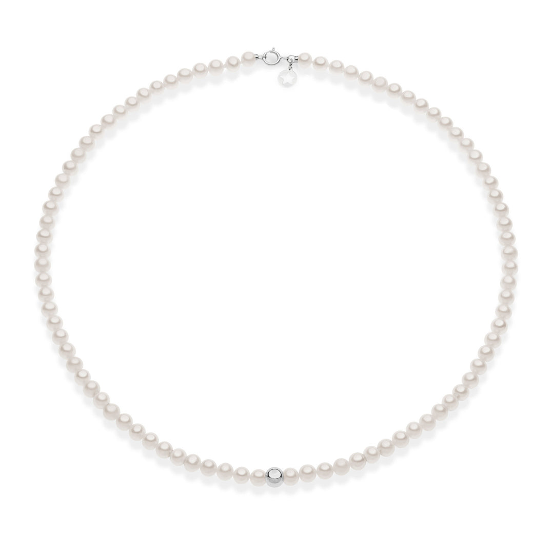 Comete Girocollo di perle e sfera in oro bianco 375‰ KFWQ264B