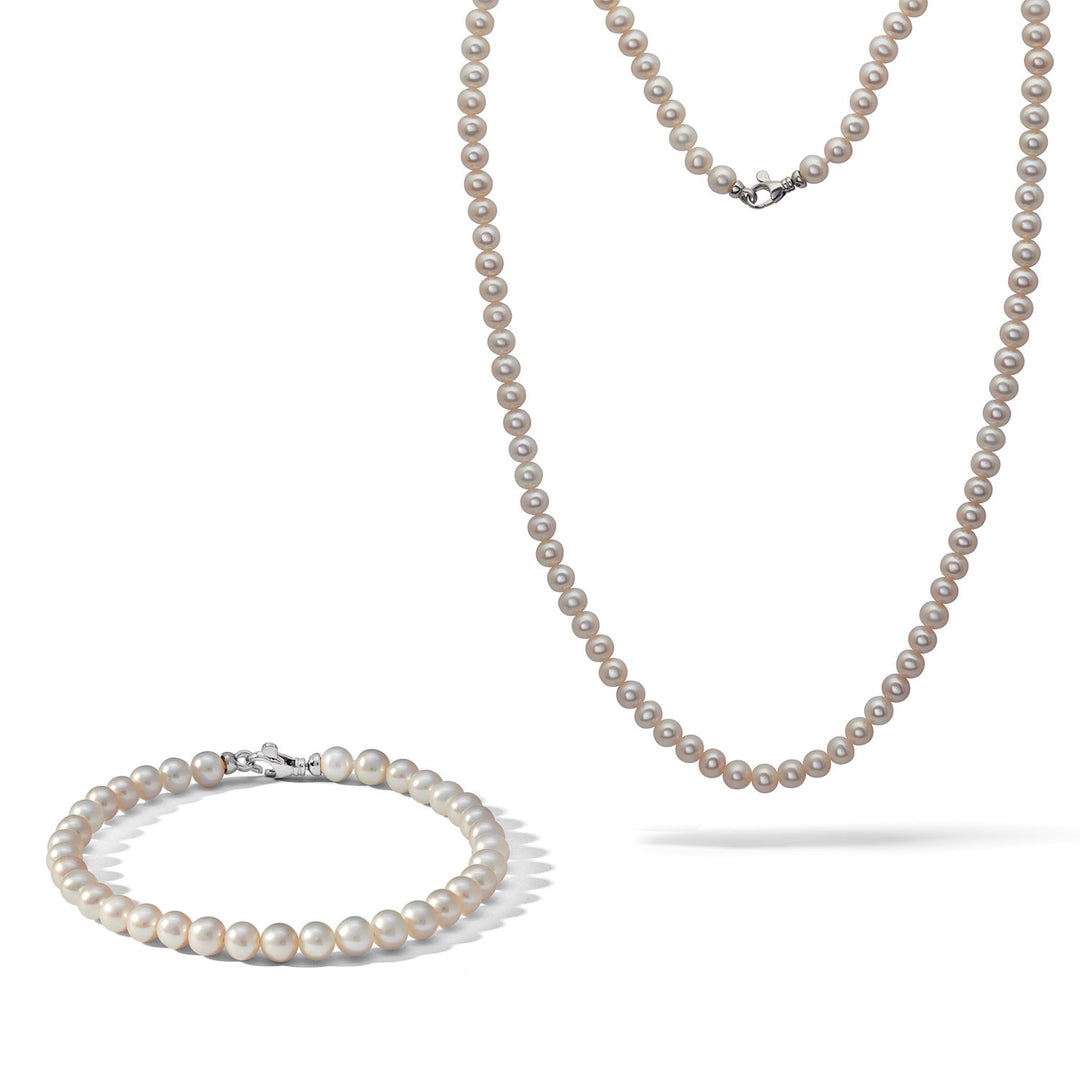 Comete Collana e Bracciale in Argento con Perle coltivate KIT742M451178