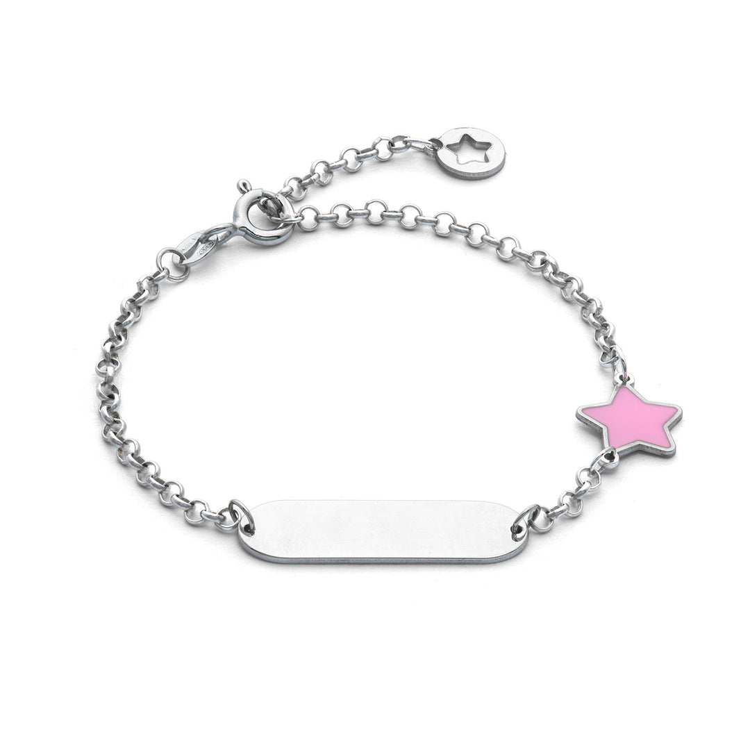 Bracelet Comete en Argent avec Étoile Rose BRA254