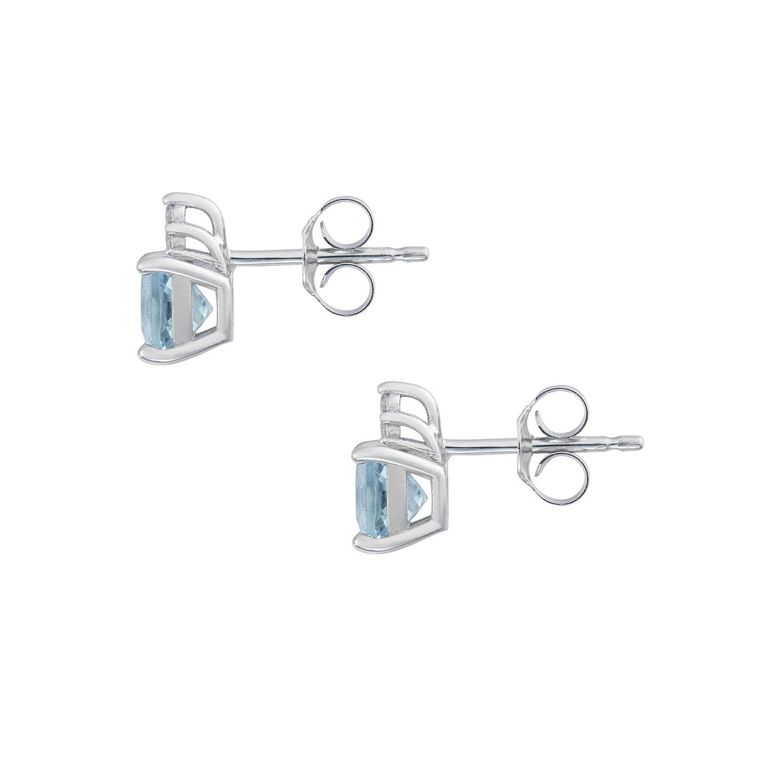 Comete Earrings in 750‰ Gold with Diamonds and Aquamarine, old cut ORQ266