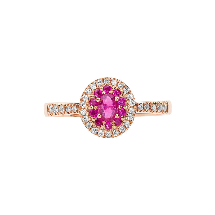 Comete Anello in Oro rosa Diamanti e Rubini ANB2580