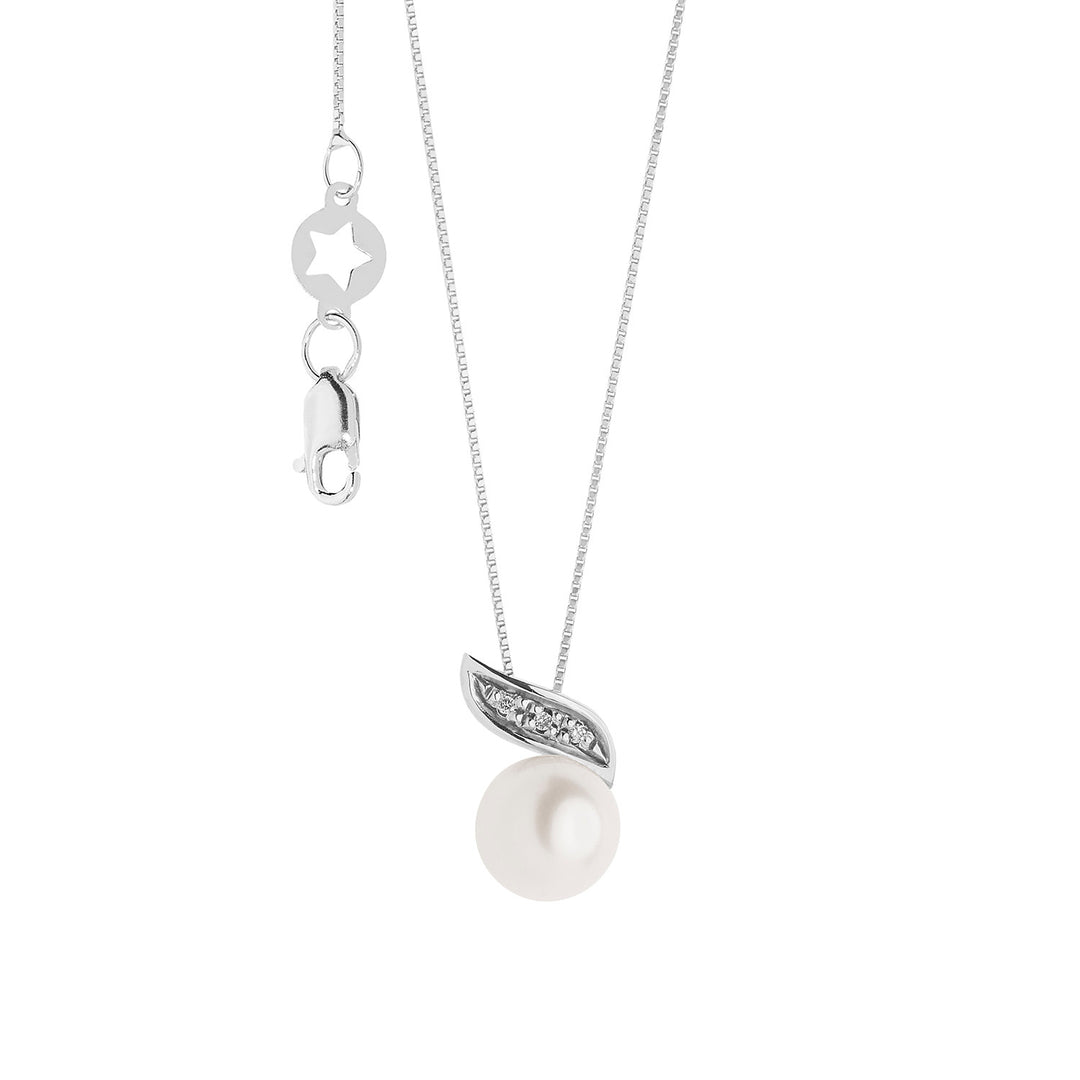 Collier Comete Perles en Or et Diamants GLP612