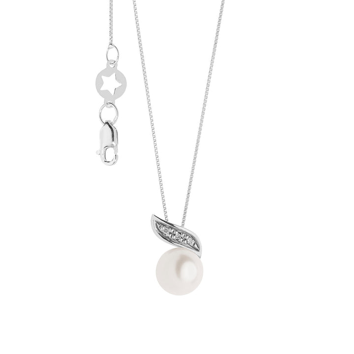 Collier Comete Perles en Or et Diamants GLP612