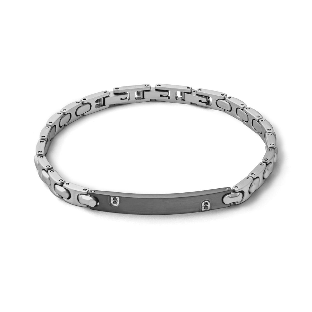 Bracelet Comete en Acier PVD noir et Zircons UBR1015